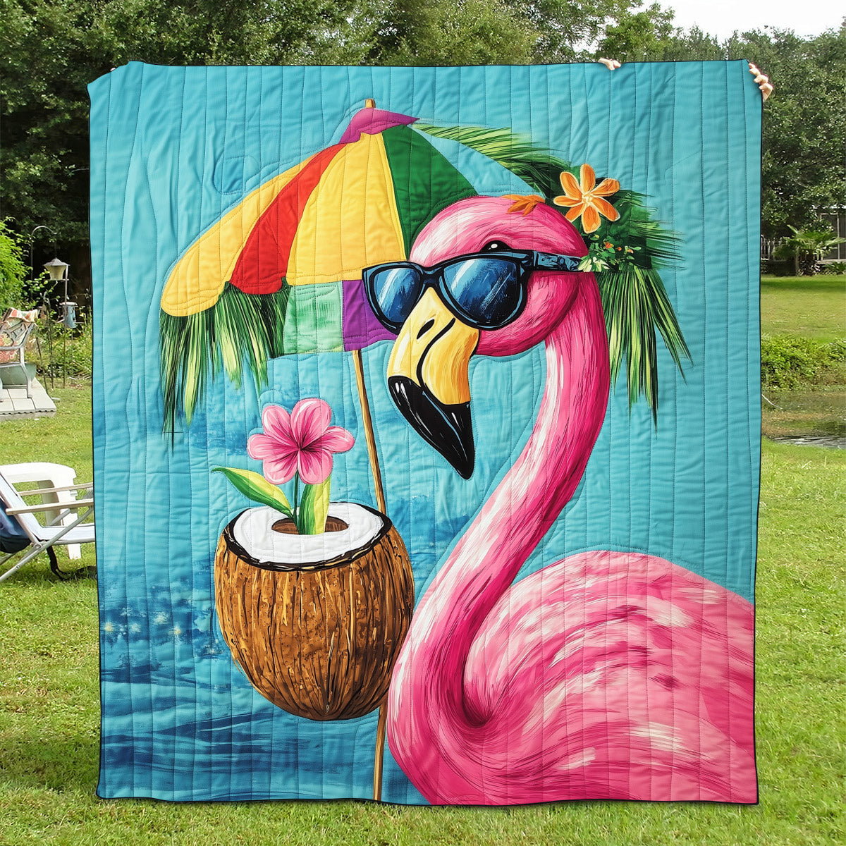 Flamingo Magic Quilted Blanket - Throw (55" x 60")