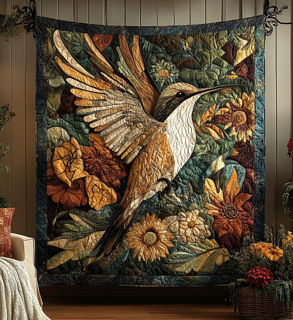 Flight of Grace Quilted Blanket - Throw (55" x 60")
