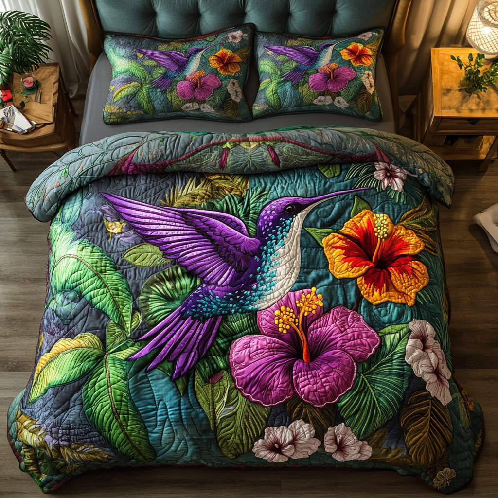 Flight of Wonder 3-Piece Quilted Bedding Set - Single (59" x 70")