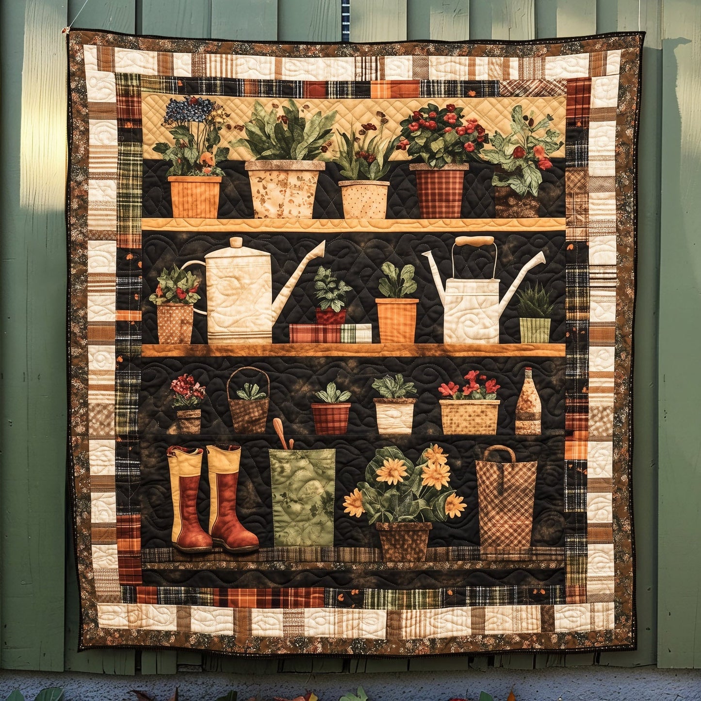 Flora & Fauna Quilted Blanket - Throw (55" x 60")