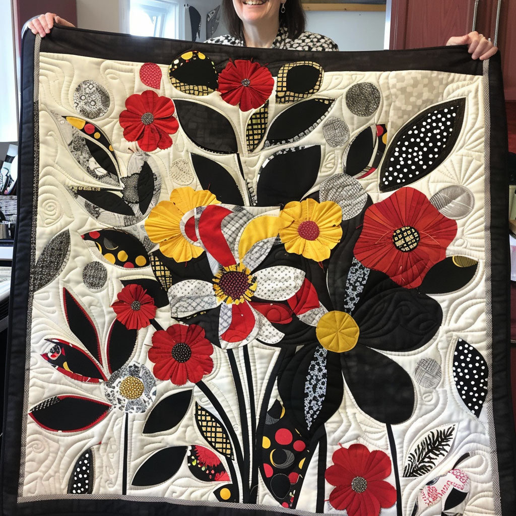 Floral Energy Quilted Blanket - Throw (55" x 60")