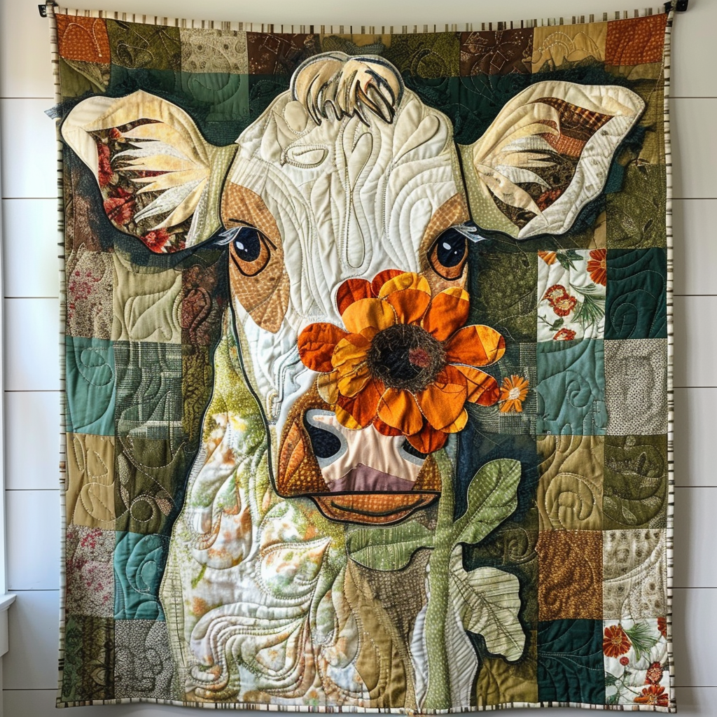 Floral Farmhouse Quilted Blanket - Throw (55" x 60")
