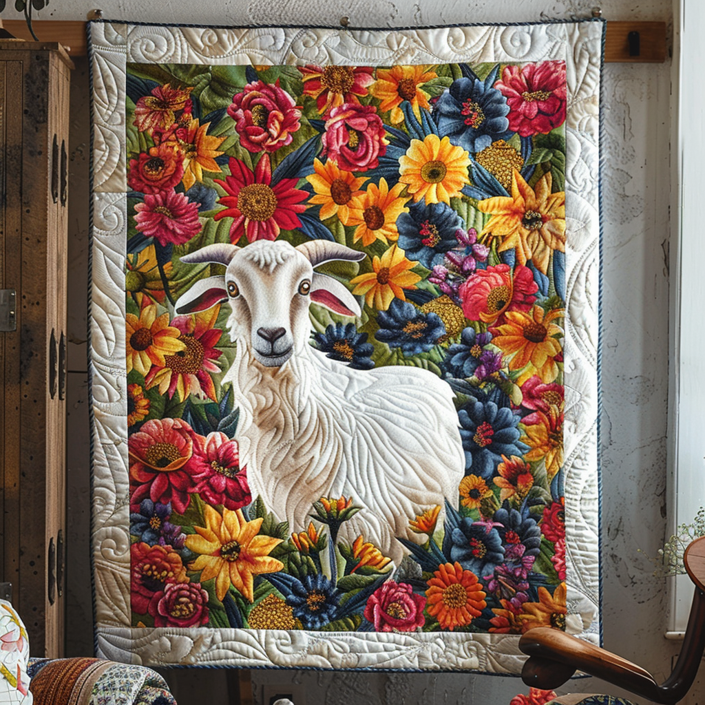 Floral Guardian Quilted Blanket - Throw (55" x 60")