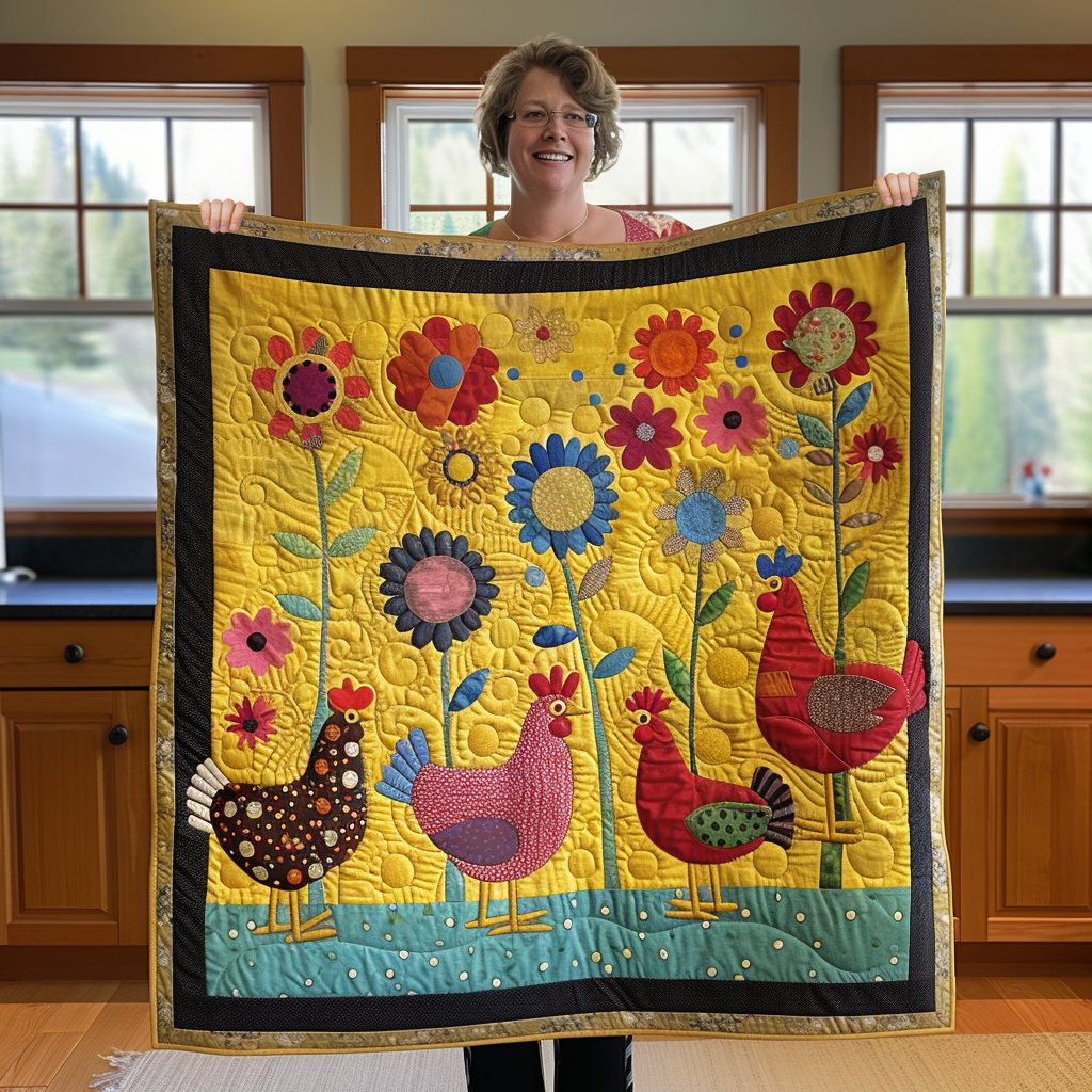 Floral Meadow Quilted Blanket - Throw (55" x 60")