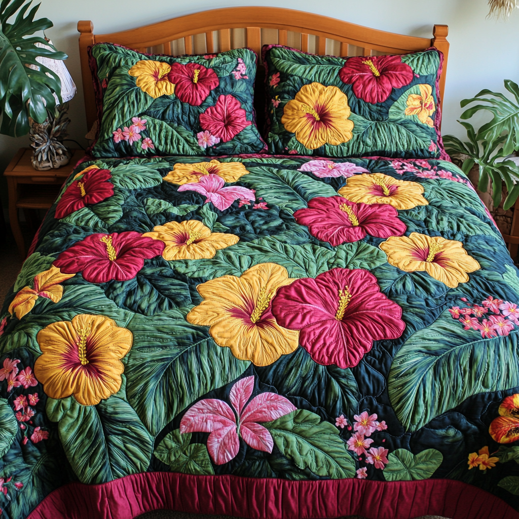 Floral Breeze 3-Piece Quilted Bedding Set - Single (59" x 70")