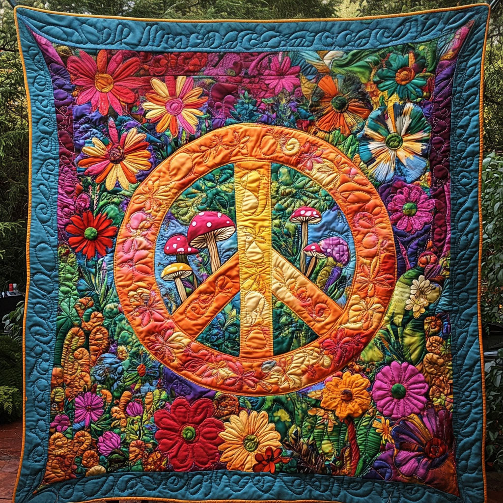 Floral Harmony Quilted Blanket - Throw (55" x 60")