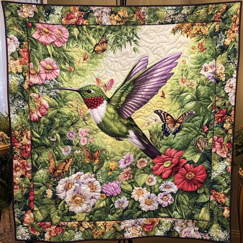 Floral Harmony Quilted Blanket - Throw (55" x 60")