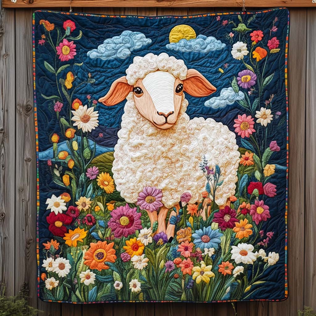 Floral Pastures Quilted Blanket - Throw (55" x 60")