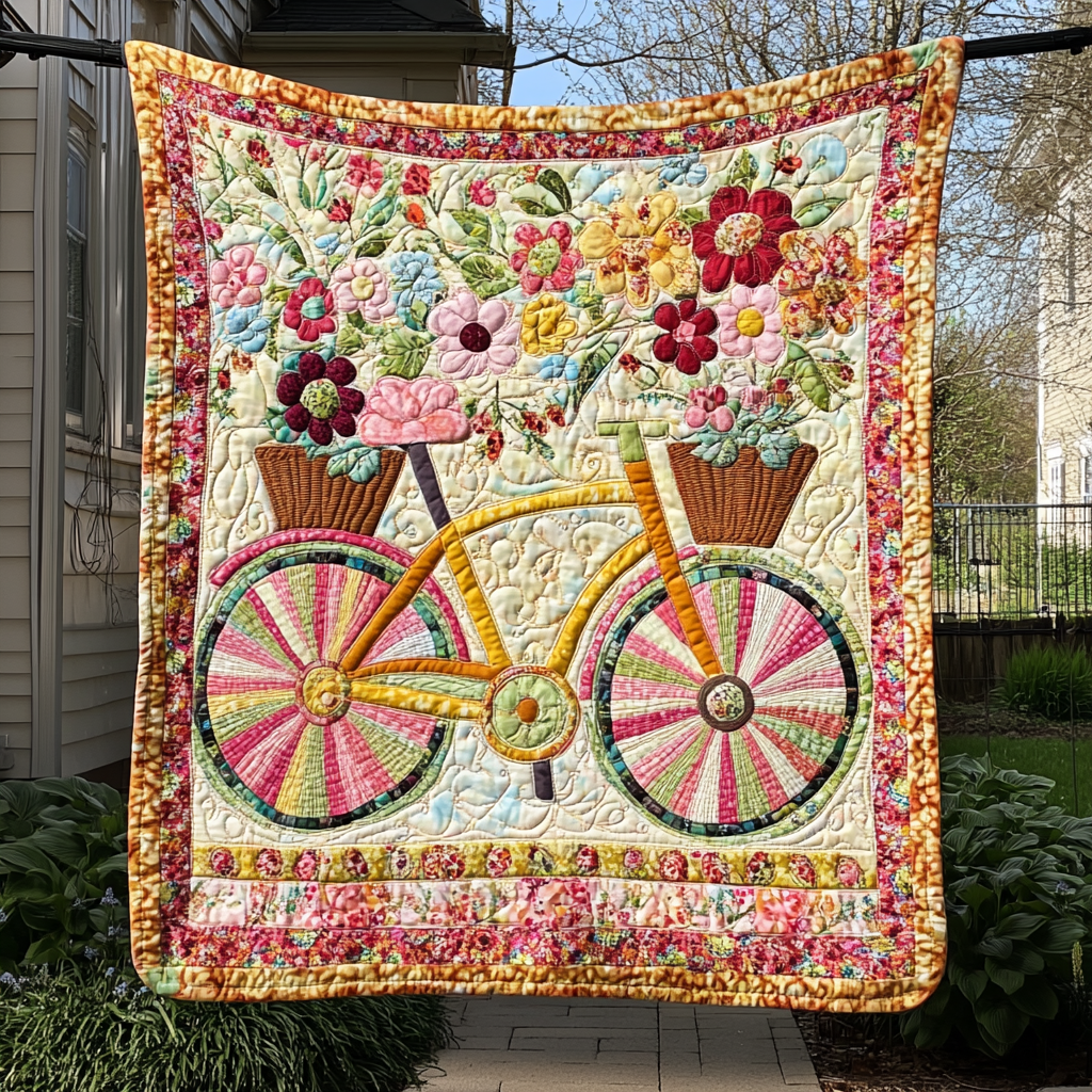 Floral Pathways Quilted Blanket - Throw (55" x 60")