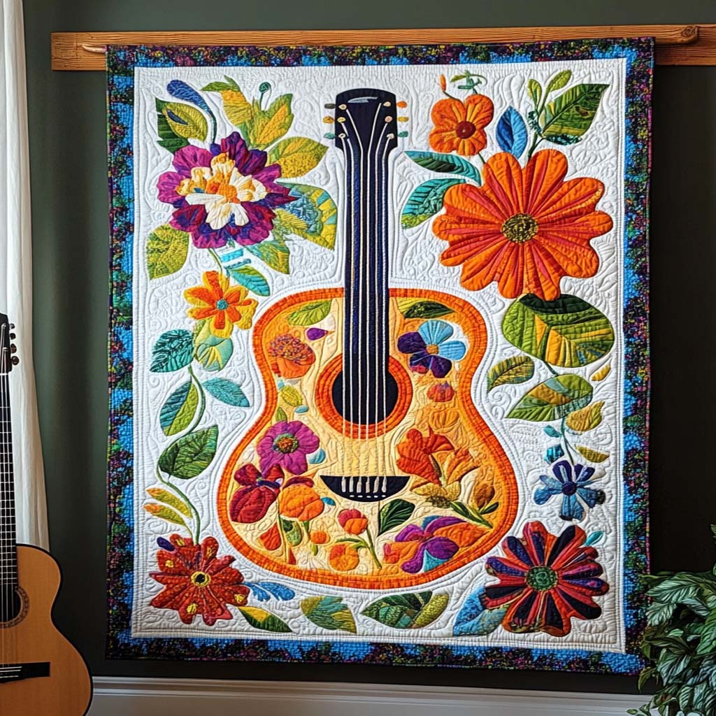 Floral Symphony Quilted Blanket - Throw (55" x 60")