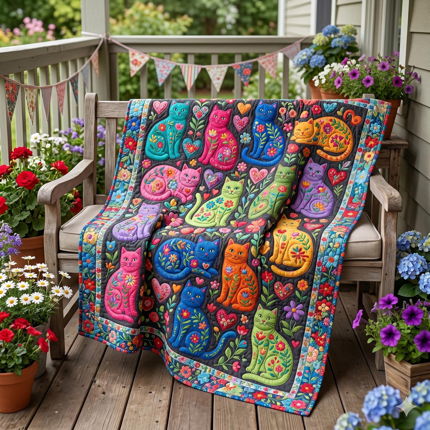 Floral Whiskers Quilted Blanket - Baby (30" x 40") - Pack 1