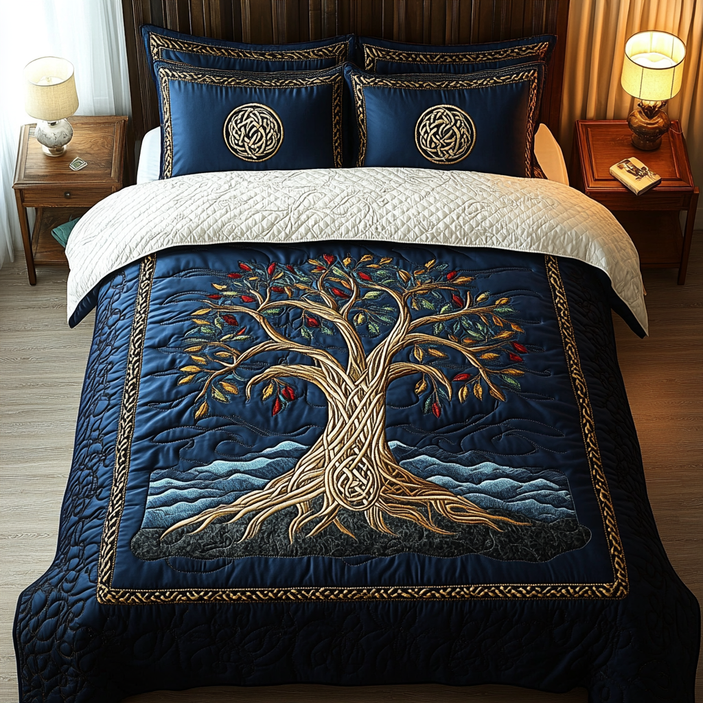 Flourishing Spirit 3-Piece Quilted Bedding Set - Single (59" x 70")