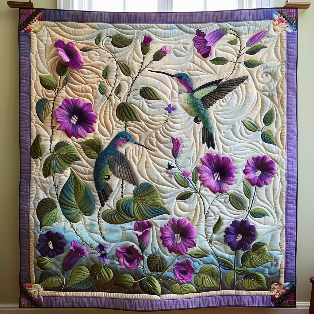 Flower Dance Quilted Blanket - Throw (55" x 60")