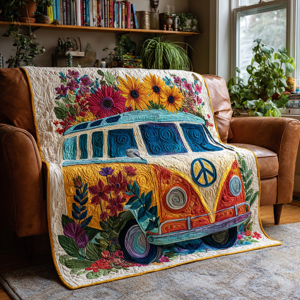 Flower Van Quilted Blanket - Baby (30" x 40") - Pack 1