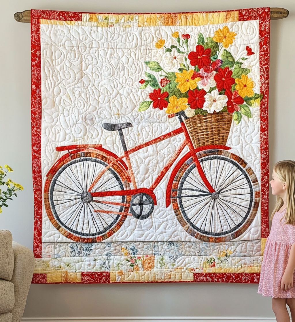 Flowery Ride Art Quilt Hanging - Baby (30" x 40")