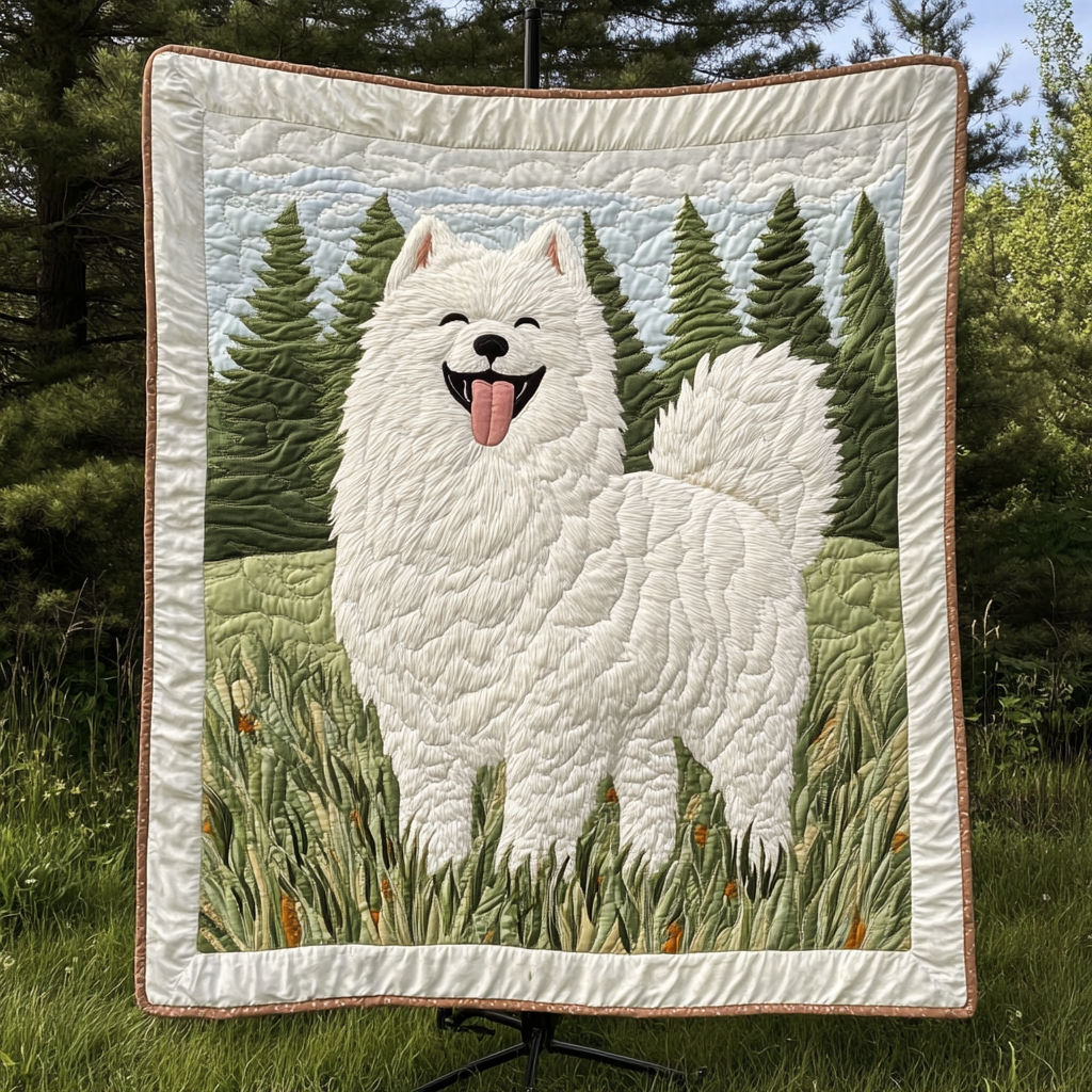 Fluffy Snow Paws Quilted Blanket - Throw (55" x 60")