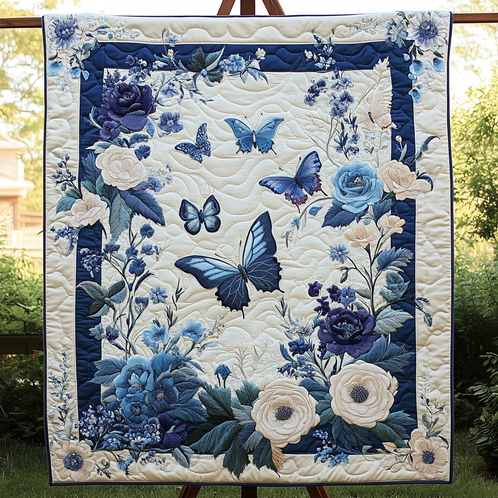 Fluttering Beauty Quilted Blanket - Throw (55" x 60")