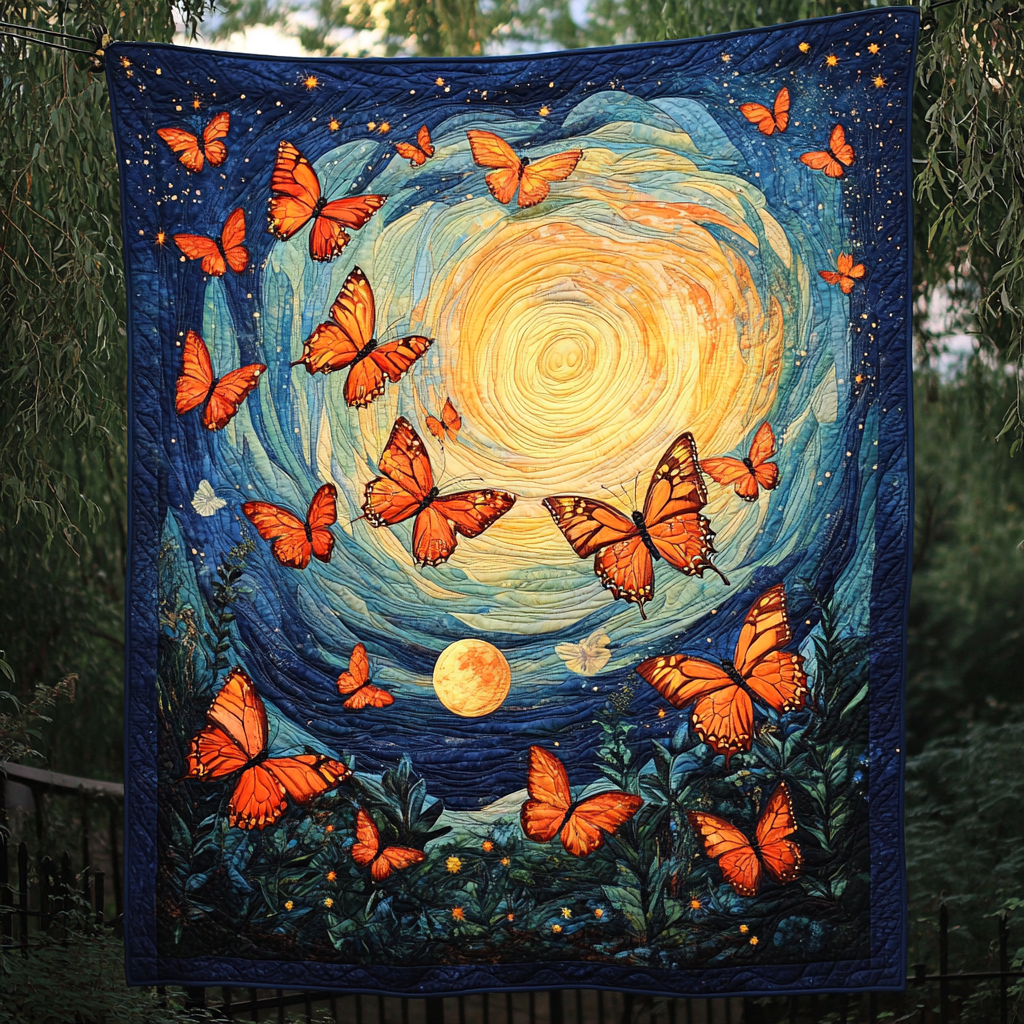 Fluttering Dreams Quilted Blanket - Throw (55" x 60")