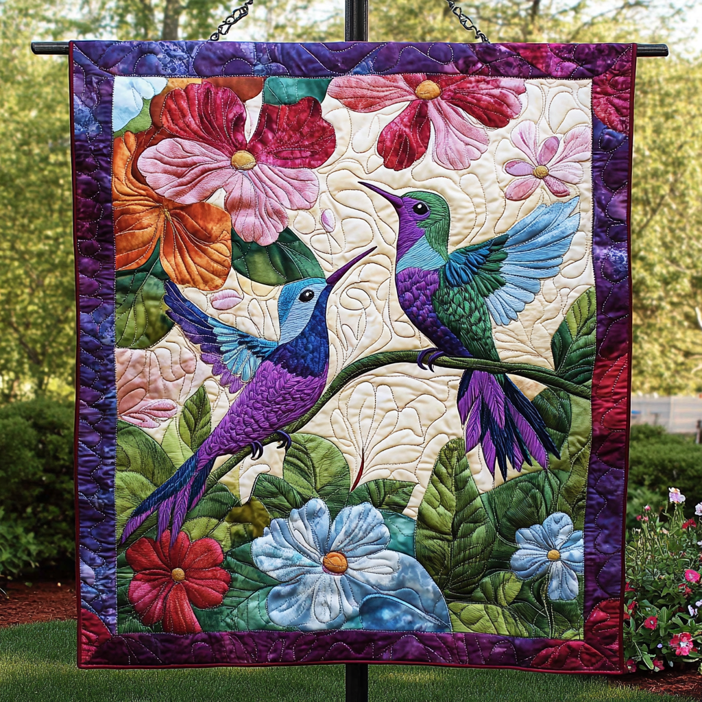 Fluttering Grace Quilted Blanket - Throw (55" x 60")