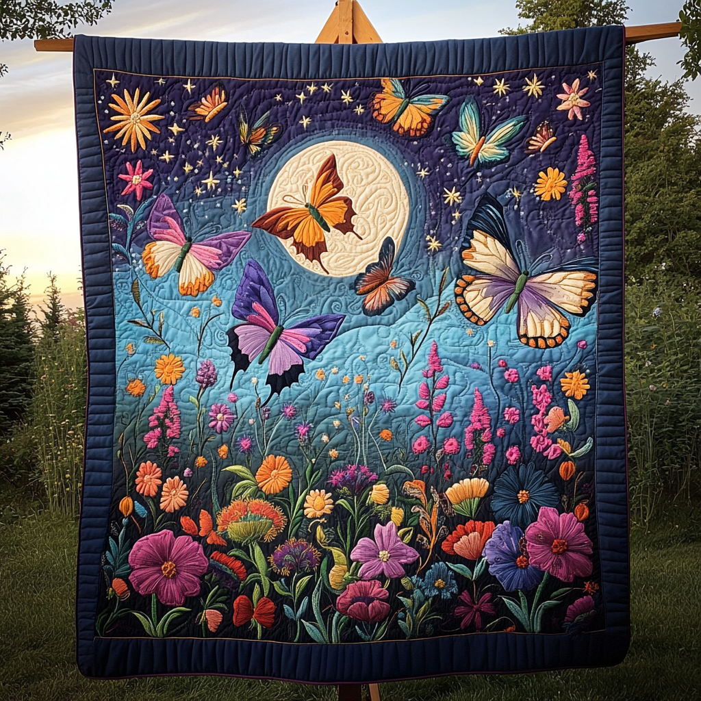 Fluttering Grace Quilted Blanket - Throw (55" x 60")