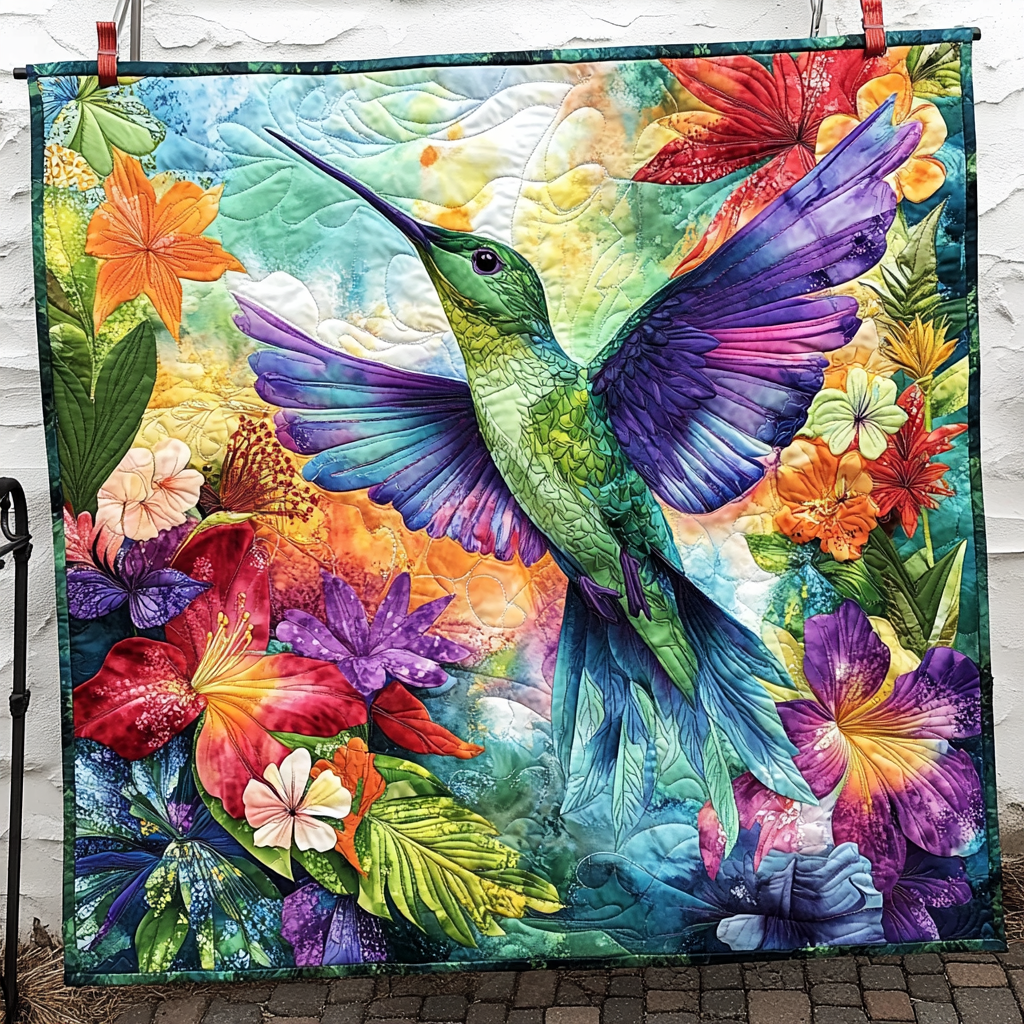 Fluttering Harmony Quilted Blanket - Throw (55" x 60")