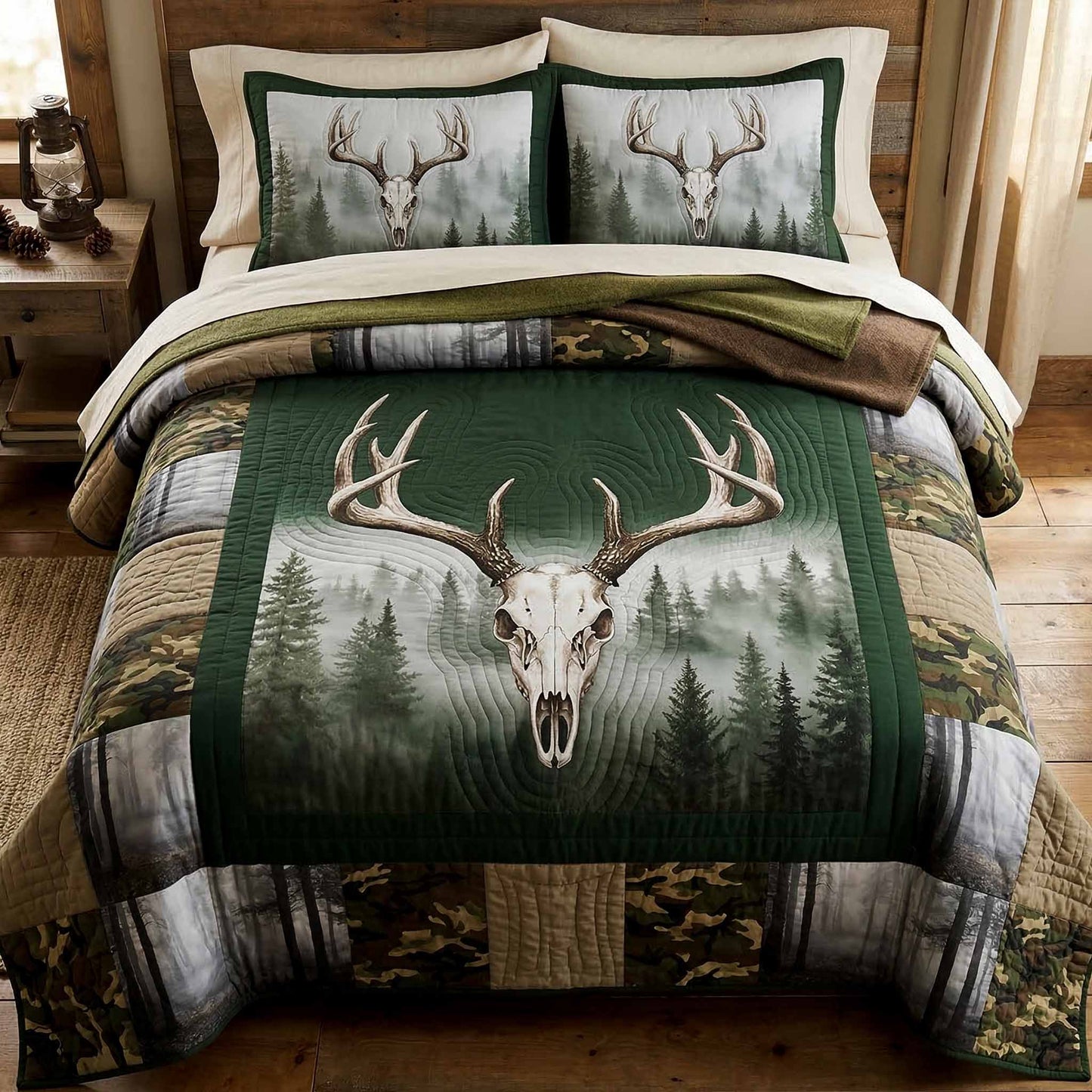 Forest Crest 3-Piece Quilted Bedding Set - Single (59" x 70")