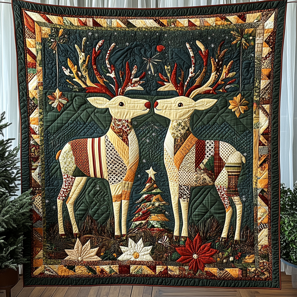 Forest Glow Quilted Blanket - Throw (55" x 60")