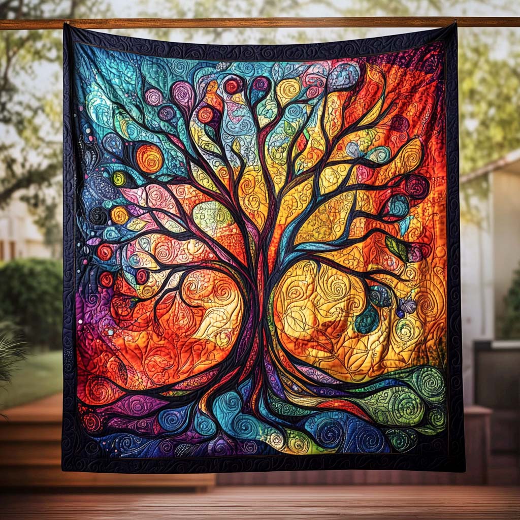 Forest Harmony Quilted Blanket - Throw (55" x 60")