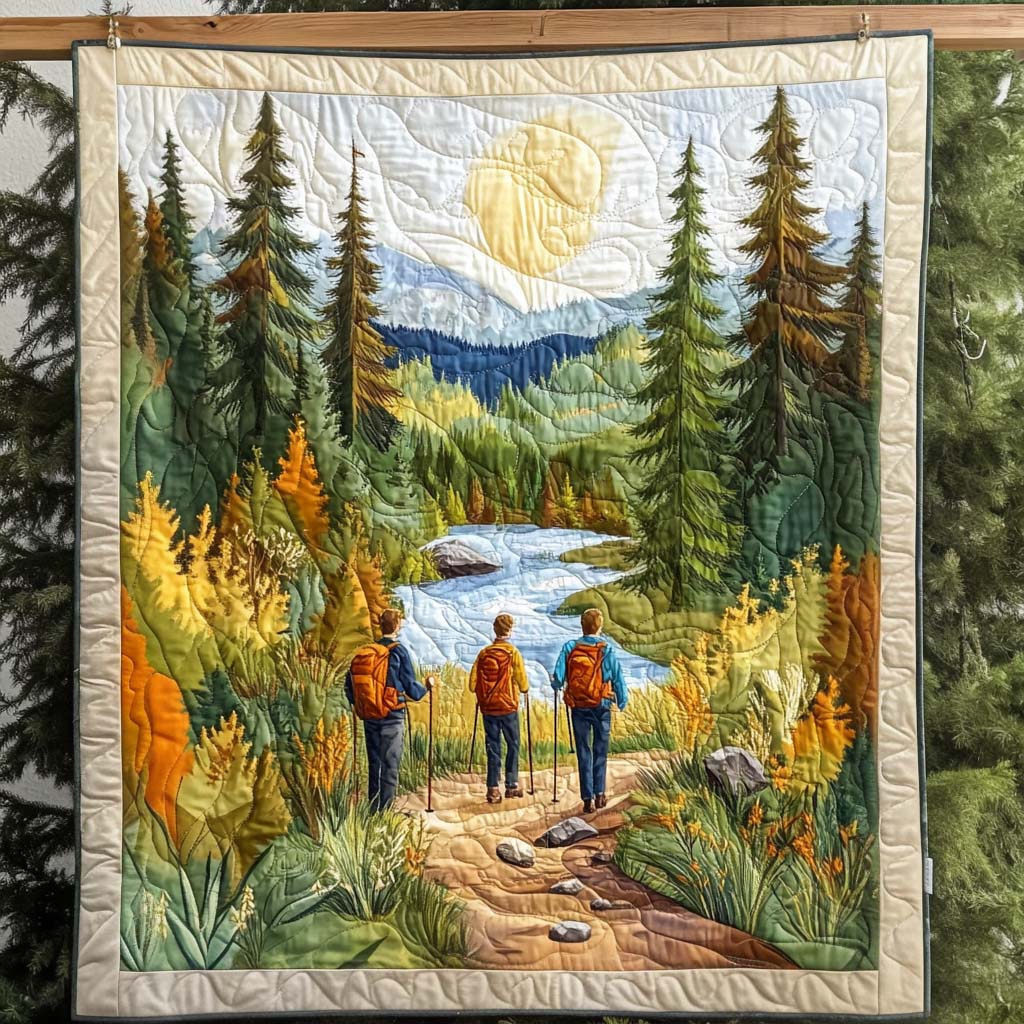 Forest Hike Serenity Quilted Blanket - Throw (55" x 60")
