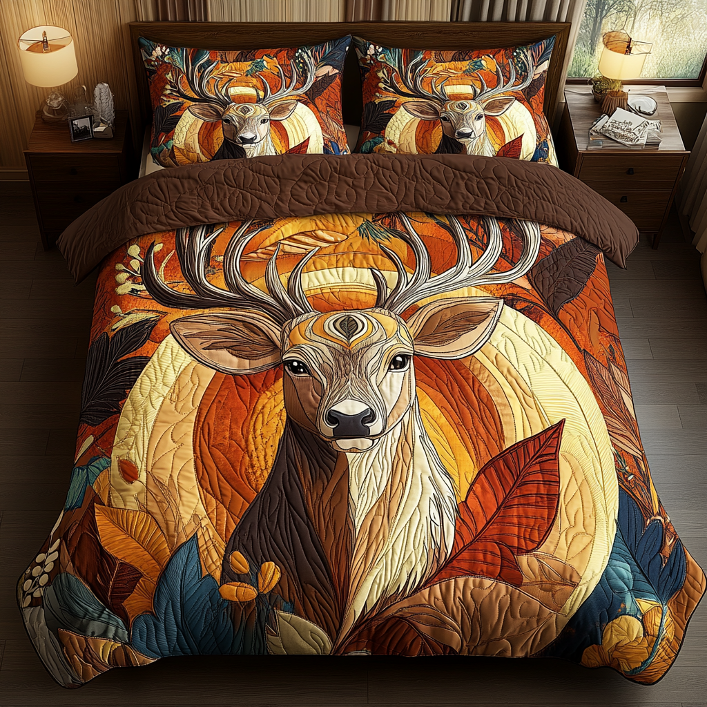 Forest Realm 3-Piece Quilted Bedding Set - Single (59" x 70")