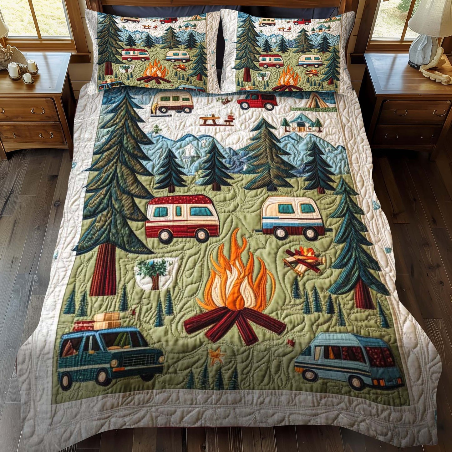 Forest Retreat 3-Piece Quilted Bedding Set - Single (59" x 70")