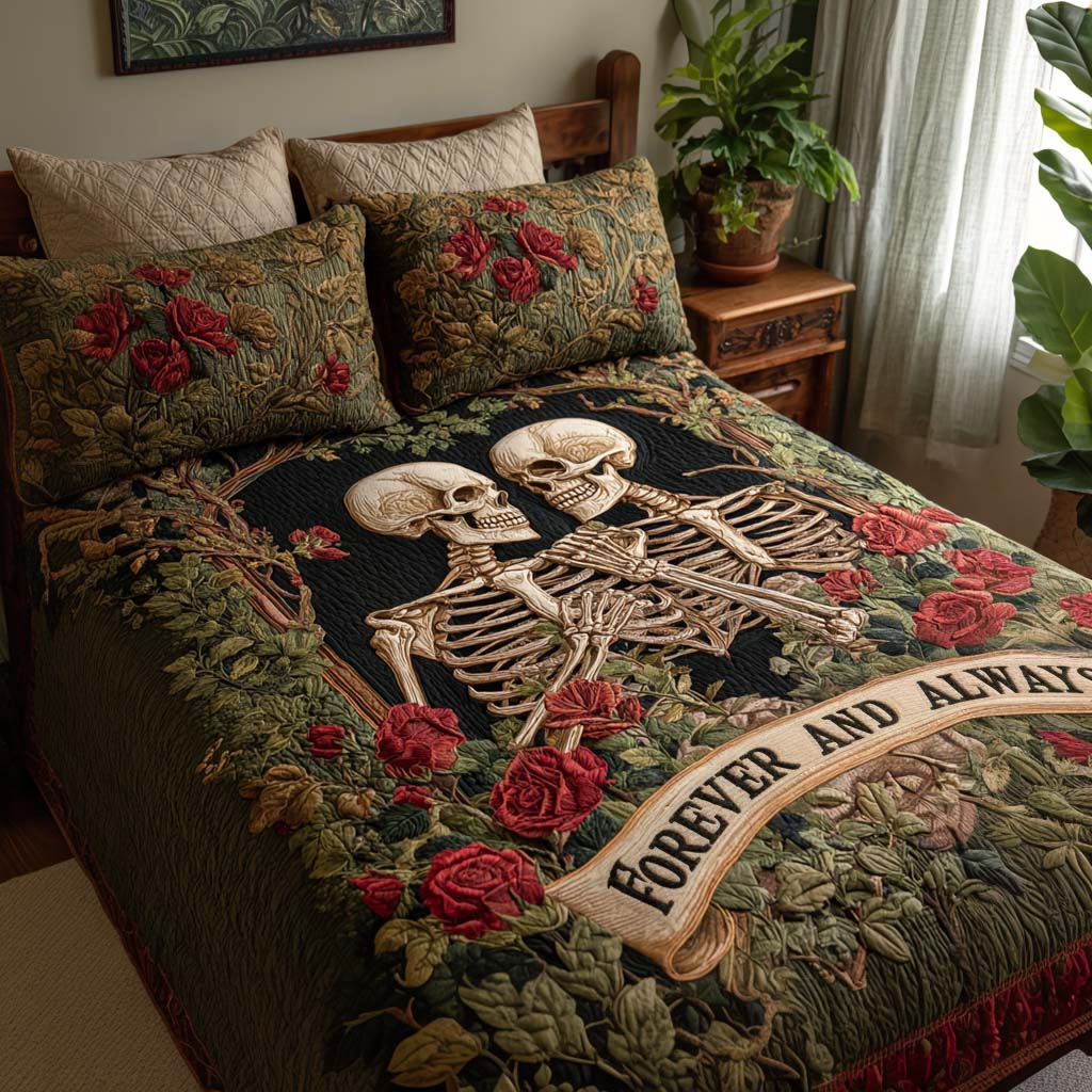 Forever Yours 3-Piece Quilted Bedding Set - Single (59" x 70")