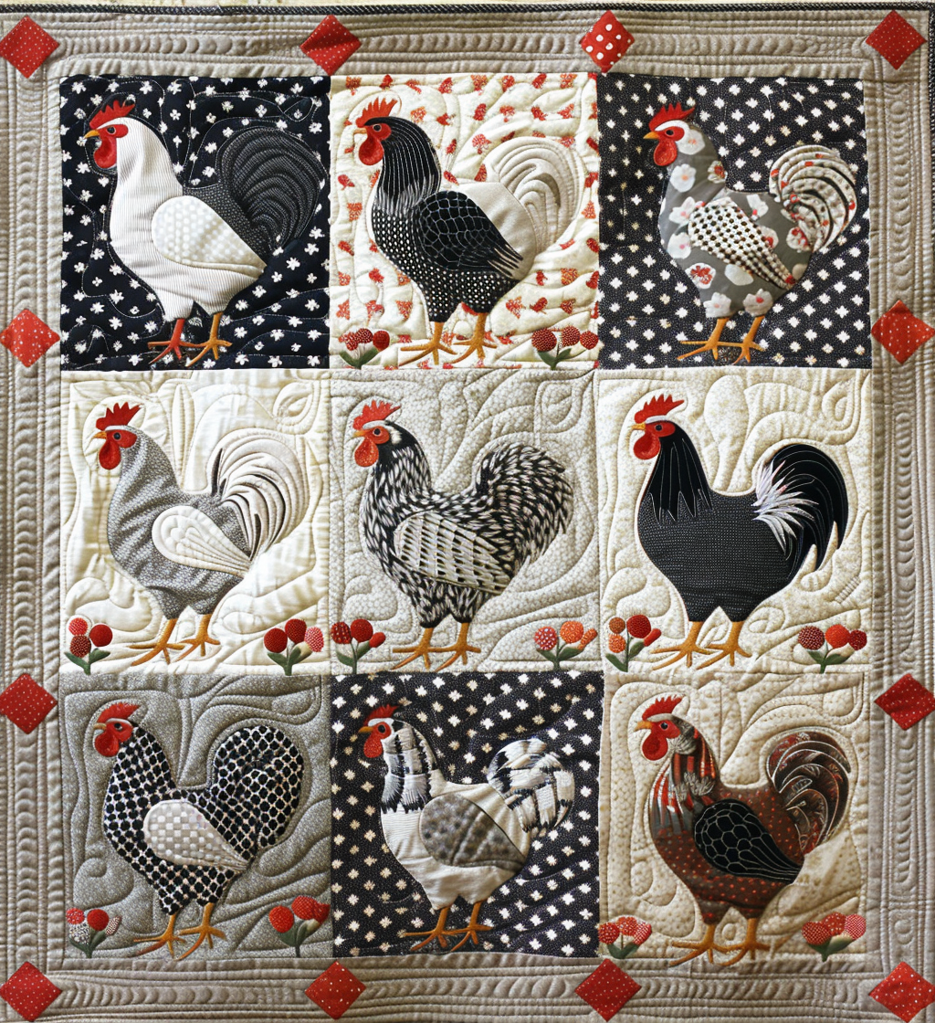 Fowl Fashion Quilted Blanket - Throw (55" x 60")