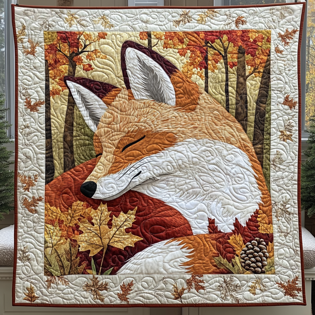 Foxy Dreams Quilted Blanket - Throw (55" x 60")