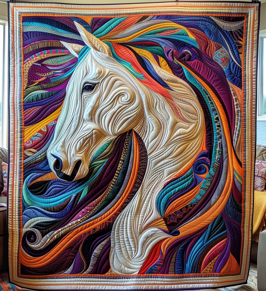 Free Spirit Rider Quilted Blanket - Throw (55" x 60")