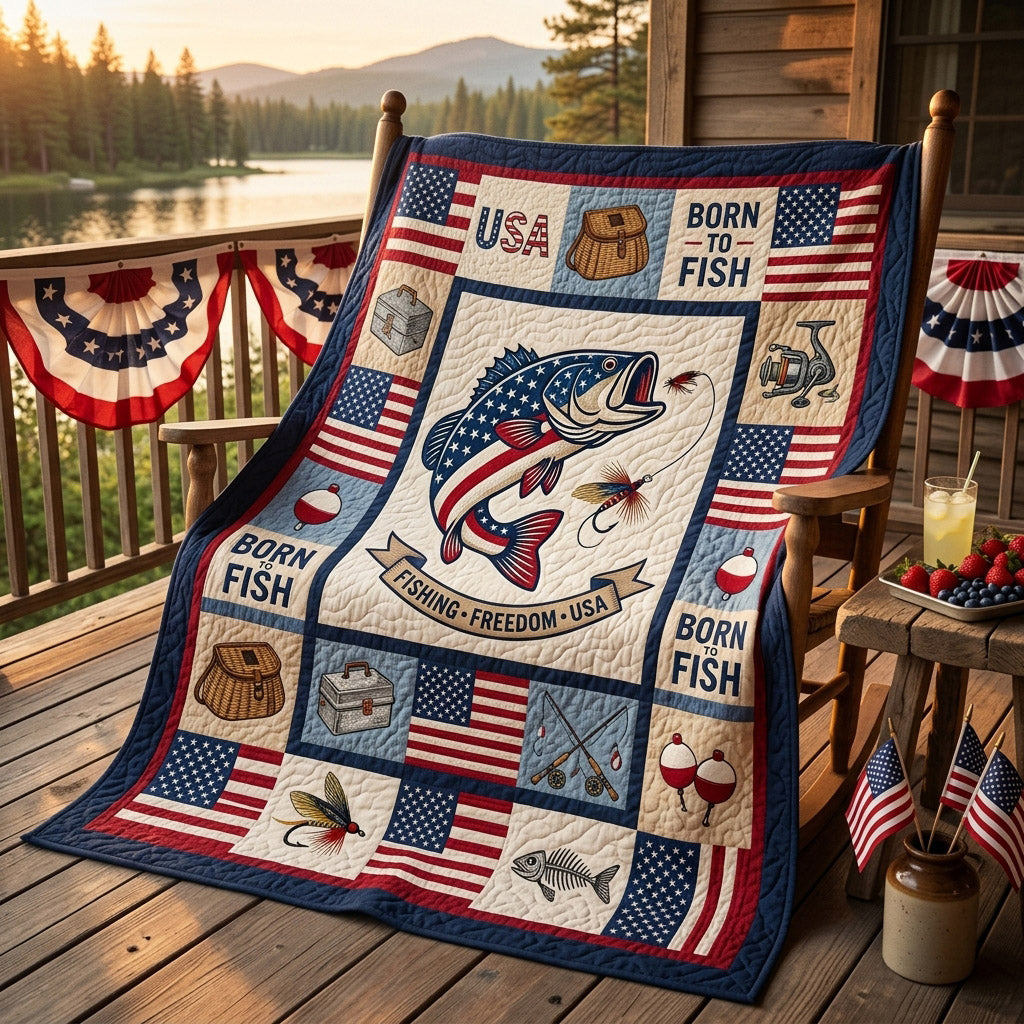 Freedom Fishing Quilted Blanket - Baby (30" x 40") - Pack 1