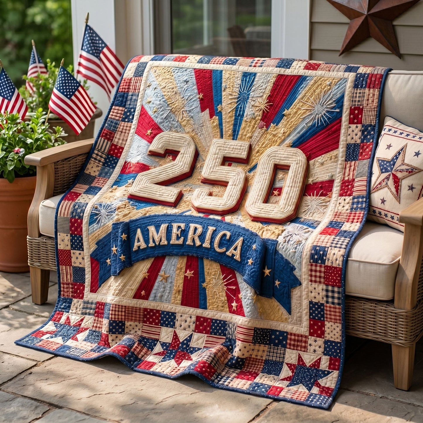 Freedom Flame Quilted Blanket - Baby (30" x 40") - Pack 1