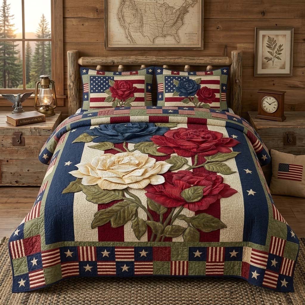 Freedom Flora 3-Piece Quilted Bedding Set - Single (59" x 70")