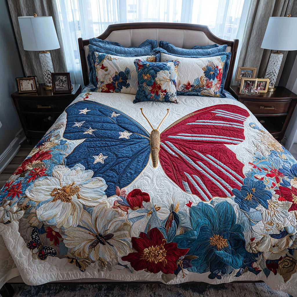 Freedom Flutter Glow 3-Piece Quilted Bedding Set - Single (59" x 70")
