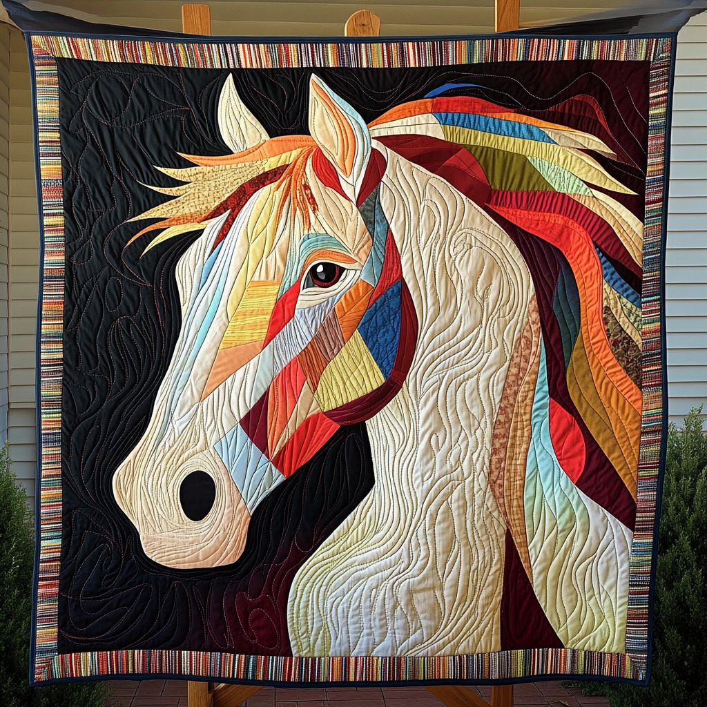 Freedom Hoofprints Quilted Blanket - Throw (55" x 60")