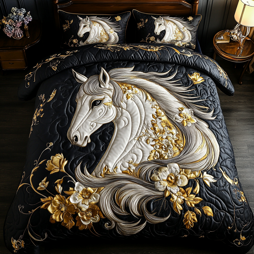 Freedom Run 3-Piece Quilted Bedding Set - Single (59" x 70")