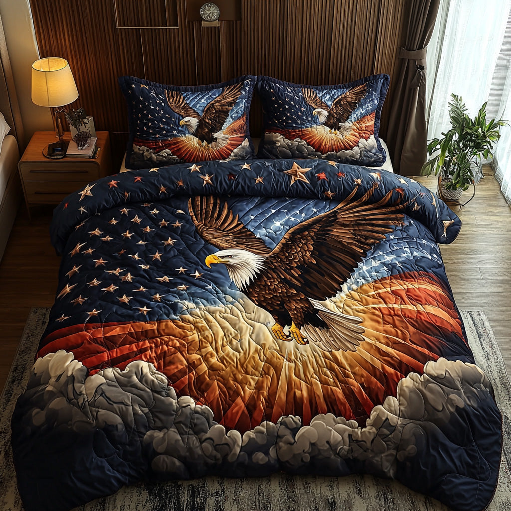 Freedom Soars 3-Piece Quilted Bedding Set - Single (59" x 70")