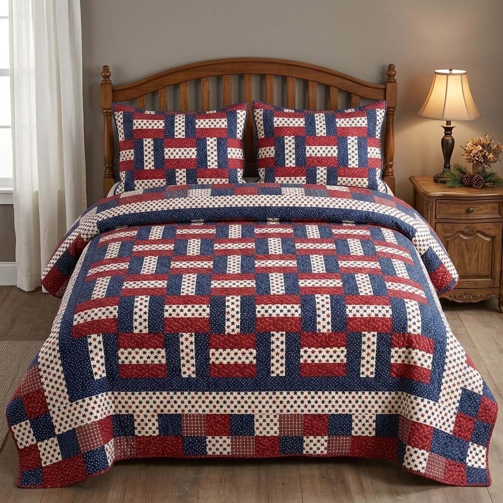 Freedom Weave 3-Piece Quilted Bedding Set - Single (59" x 70")