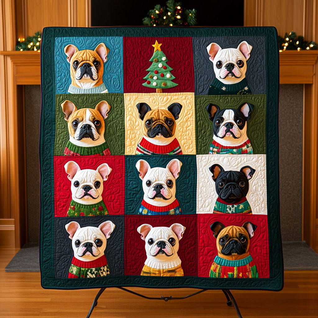 French Bulldog Cozy Days Quilted Blanket - Throw (55" x 60")