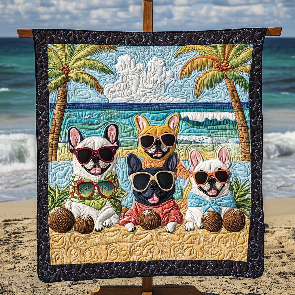 French Bulldog Dreams Quilted Blanket - Throw (55" x 60")