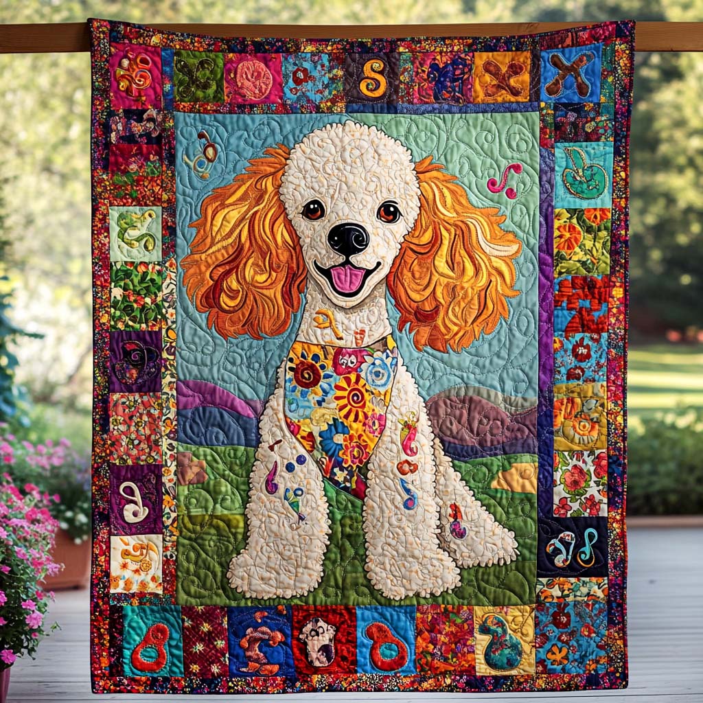 French Curls Quilted Blanket - Throw (55" x 60")
