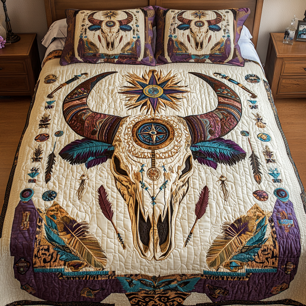 Frontier Nights 3-Piece Quilted Bedding Set - Single (59" x 70")