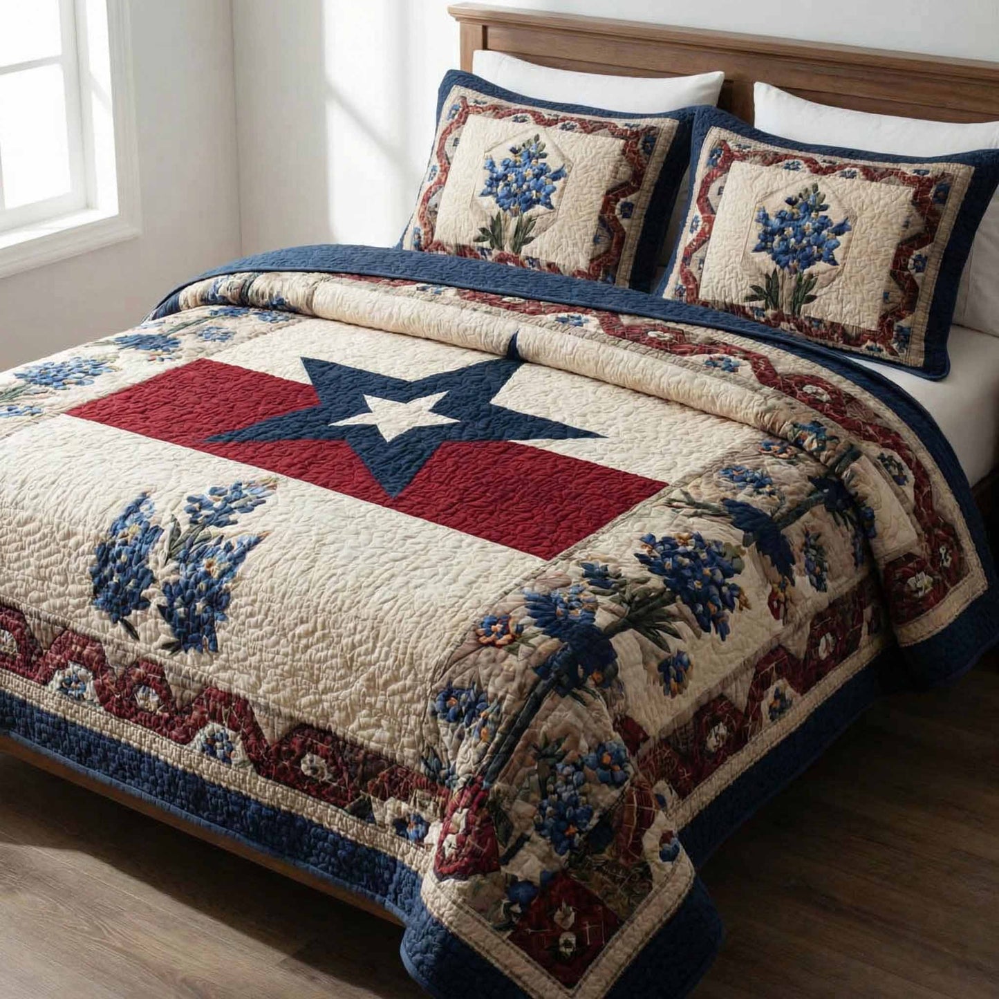 Frontier Star 3-Piece Quilted Bedding Set - Single (59" x 70")