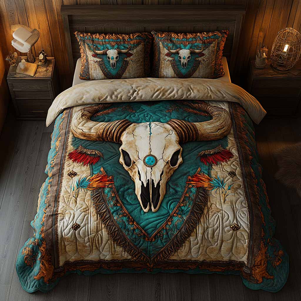 Frontier Totem 3-Piece Quilted Bedding Set - Single (59" x 70")