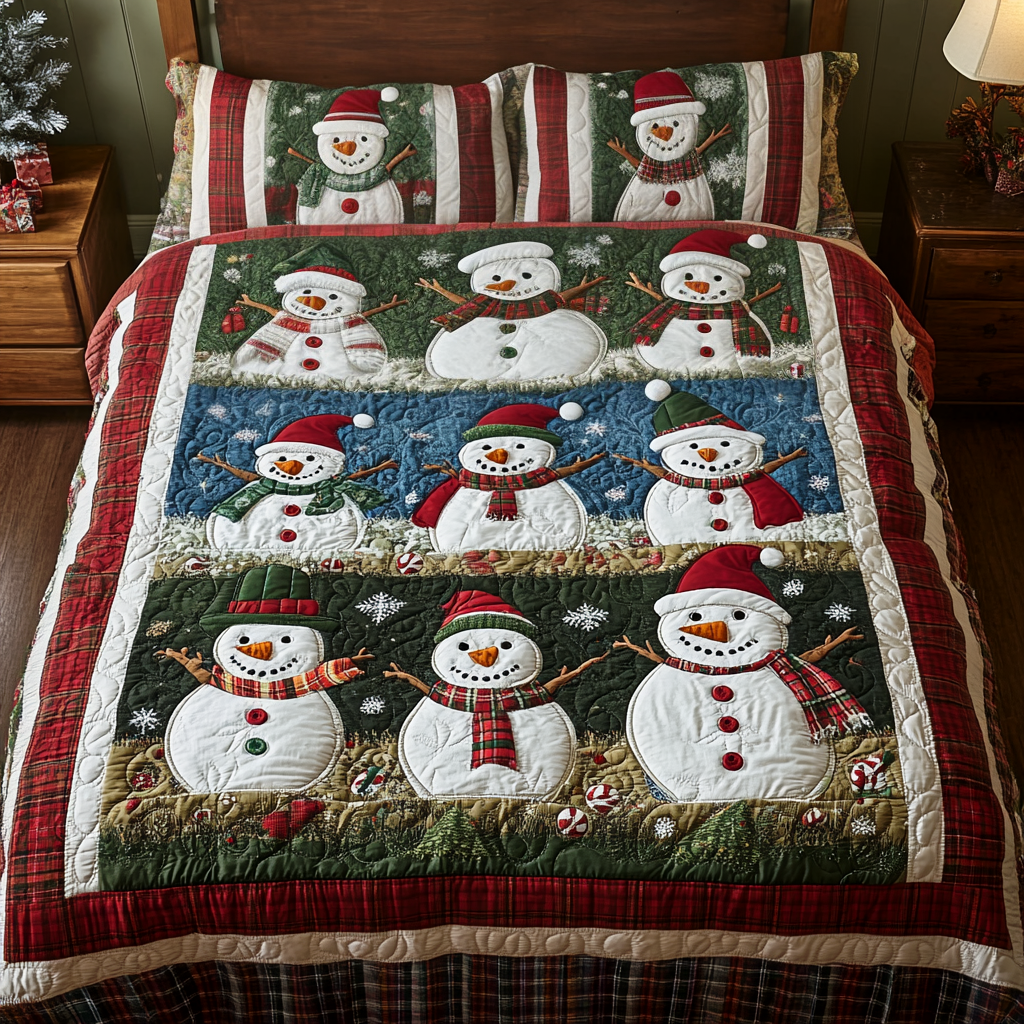 Frost Friends 3-Piece Quilted Bedding Set - Single (59" x 70")